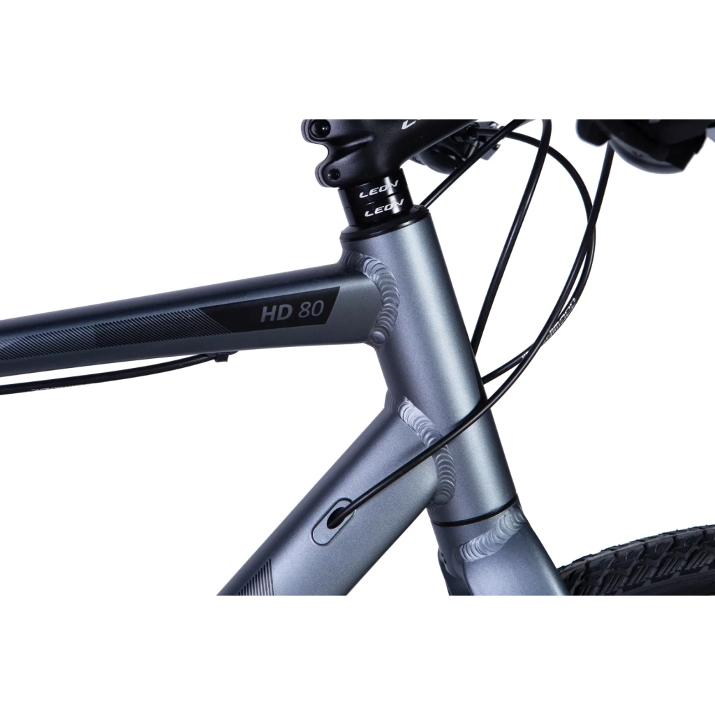 Велосипед Leon 28" HD 80 DD рама-21" Al сірий з чорним 2024 (OPS-LN-28-045)