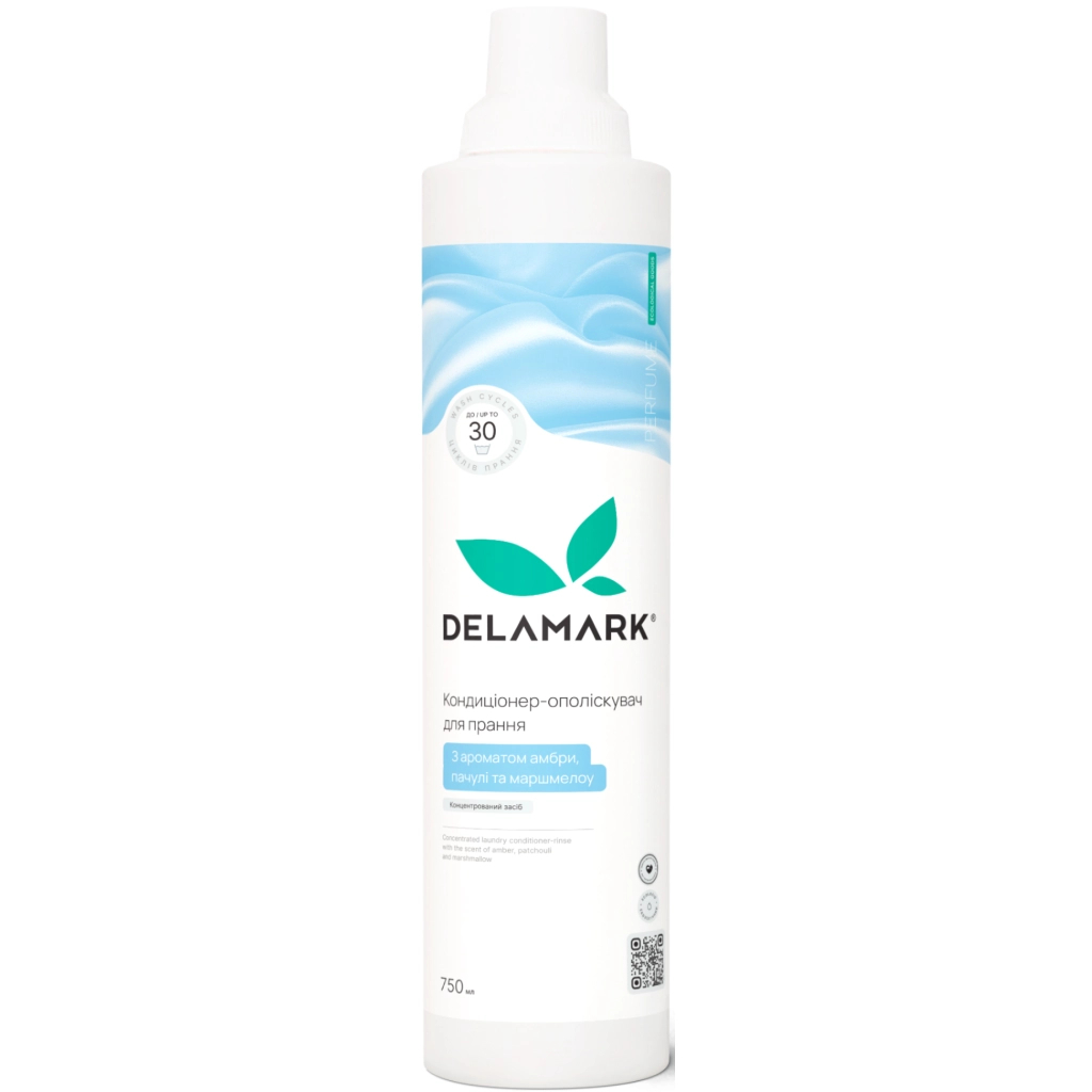 Кондиціонер для білизни DeLaMark З ароматом амбри, пачулі та маршмелоу 750 мл (4820152333834)