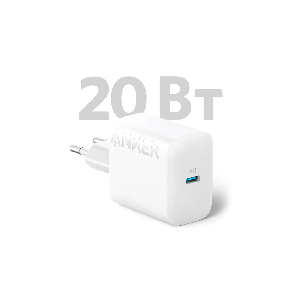 Зарядний пристрій Anker PowerPort 20W USB-C + cable USB-C White (B2347G21)