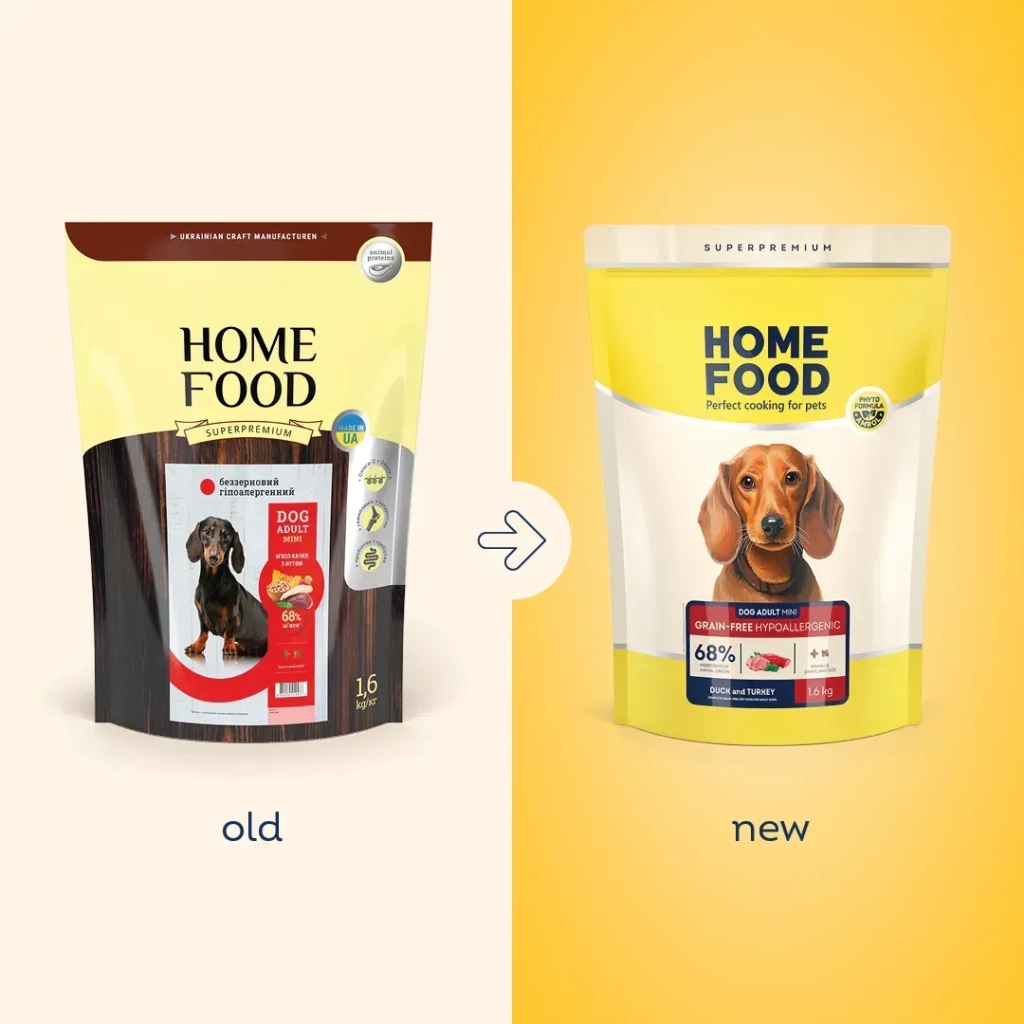 Сухий корм для собак Home Food ADULT MINI Grain-free hypoallergenic з качкою та індичкою 300 г (4820290090194) Сухий корм для собак Home Food ADULT MINI Grain-free hypoallergenic з качкою та індичкою 300 г (4820290090194)