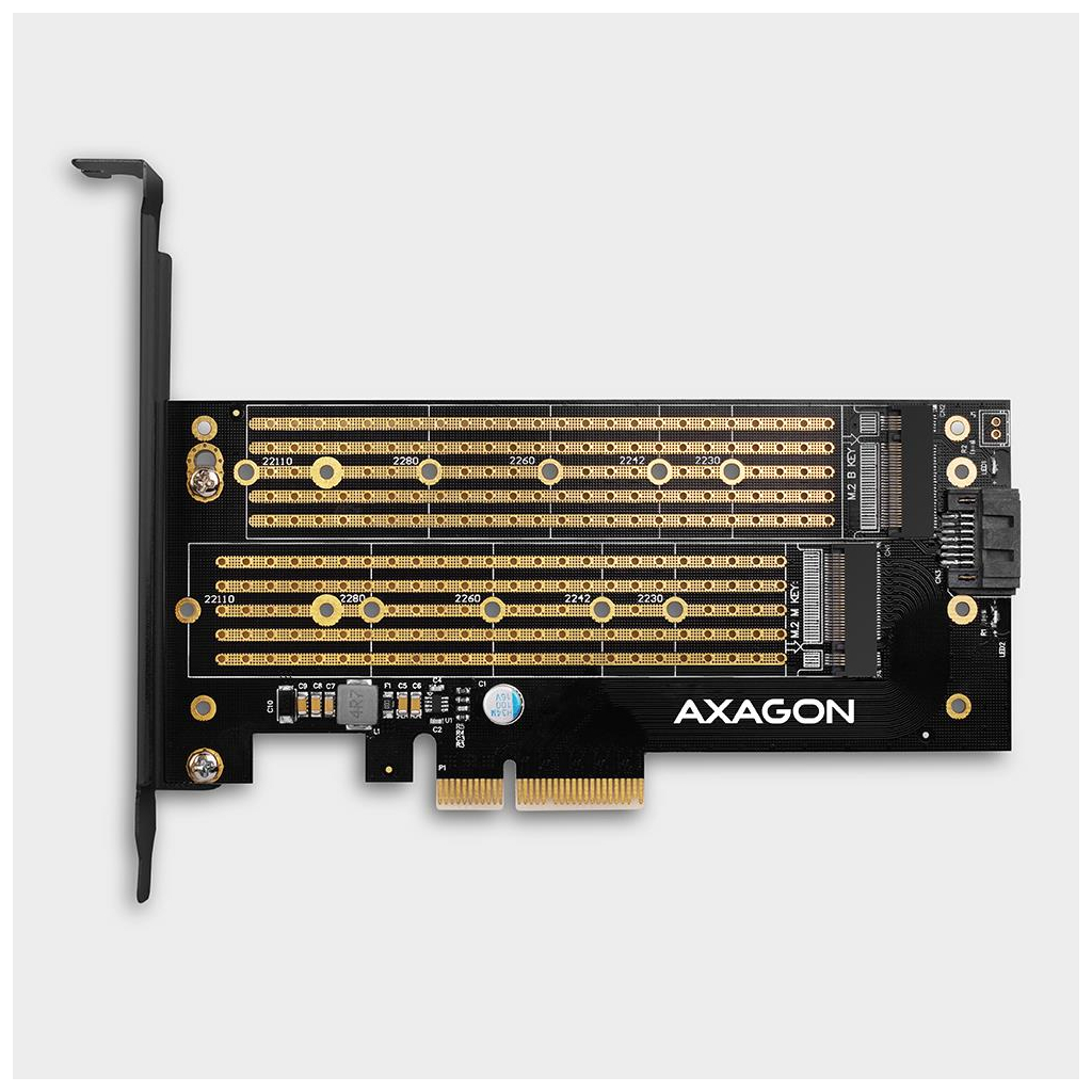 Контролер AXAGON PCIe to NVMe+SATA M.2 (PCEM2-D)