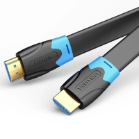 Кабель мультимедійний HDMI M to HDMI M 1.5m flat black VENTION (AAKBG)