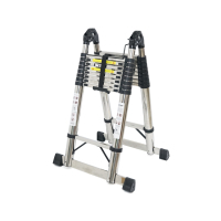 Voltronic ladder 3.7m double 9+9 steps, stainless steel, up to 150kg, width 46cm (YT43385)
