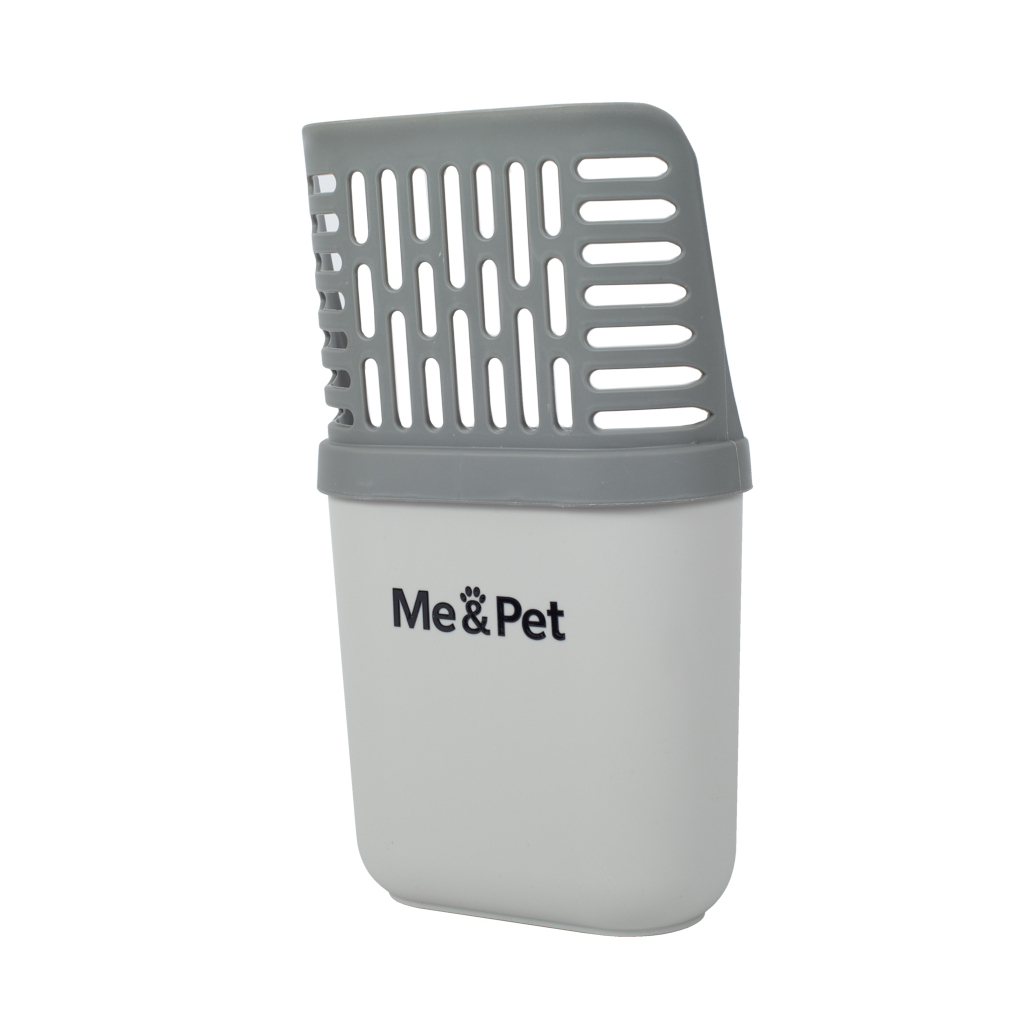 Лопатка для туалету Me&Pet з контейнером сіра (NMP35) Лопатка для туалету Me&Pet з контейнером сіра (NMP35)