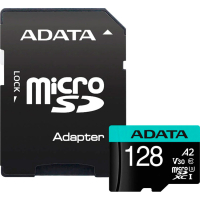 Карта пам'яті ADATA 128GB microSD class 10 UHS-I U3 V30 A2 Premier Pro SD 6.0 (AUSDX128GUI3V30SA2-RA1)
