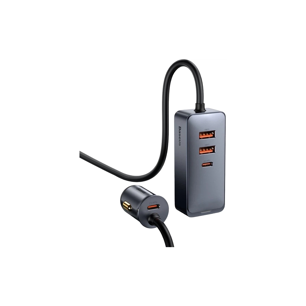 Зарядний пристрій Baseus 2xUSB-C + 2xUSB 120W + extension cord gray (CCBT-A0G)
