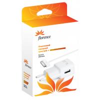 Зарядний пристрій Florence USB, 2A + cable iPhone 4/4S (TC20-IPH4)