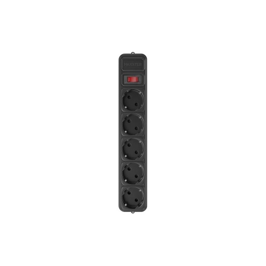 Мережевий фільтр живлення Maxxter SPM5-G-6B чорний, 1.8 м кабель, 5 розеток (SPM5-G-6B)