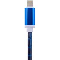 Дата кабель USB 2.0 AM to Lightning 1.0m Bl (кожа) синий LogicPower (5136)