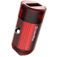 Зарядний пристрій ColorWay 1USB Quick Charge 3.0 (18W) red (CW-CHA012Q-RD)