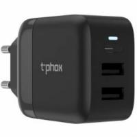 Зарядний пристрій T-Phox Classic 24W 1xTYPE-C + 2xUSB (Black) (Classic Black)