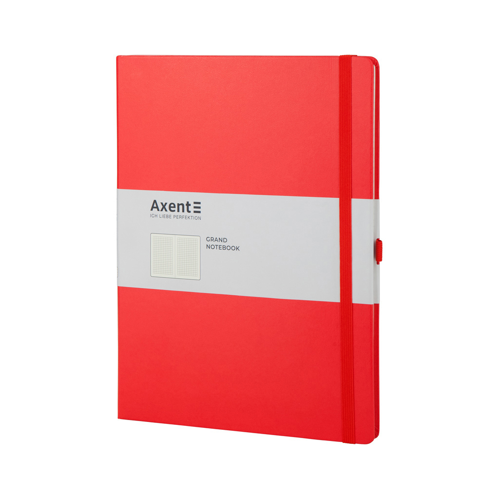 Блокнот Axent Partner Grand, 210х295, 100 арк, кліт, червоний (8203-06-A)