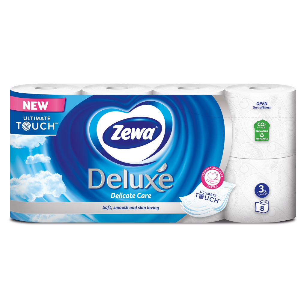 Туалетний папір Zewa Deluxe білий 3 шари 8 рулонів (7322541171739)