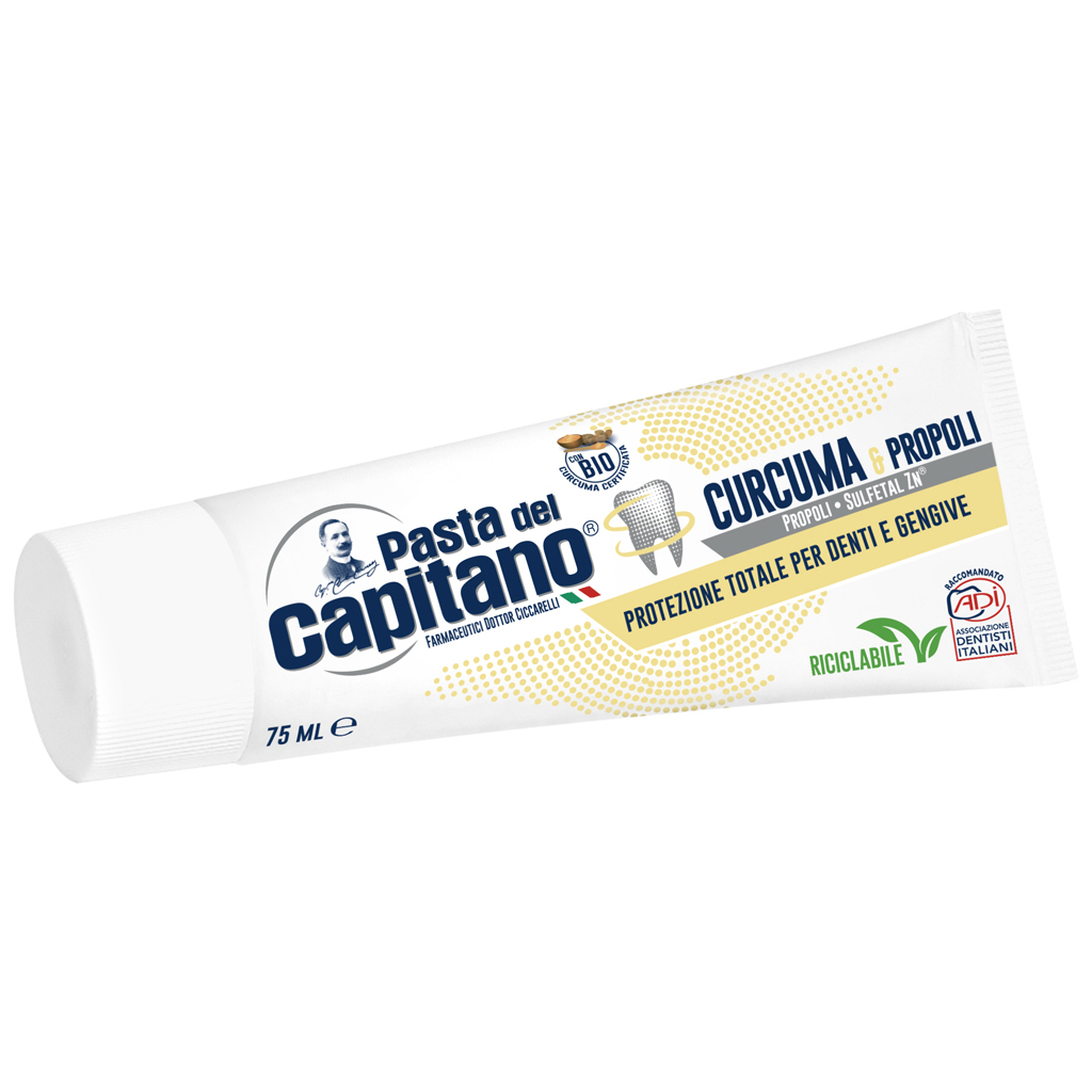 Зубна паста Pasta del Capitano Curcuma e Propoli Куркума і прополіс 75 мл (8002140032110)