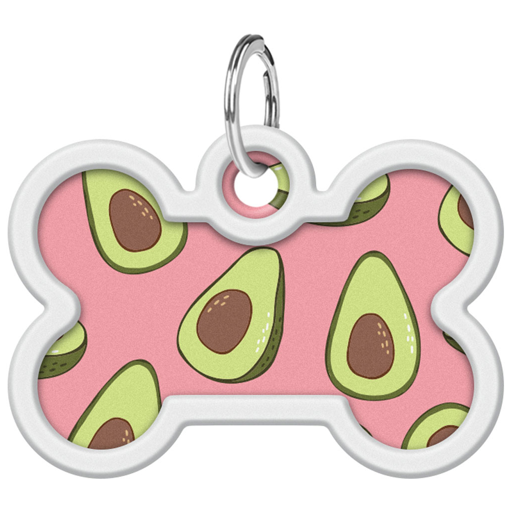 Адресник для тварин WAUDOG Smart ID з QR паспортом "Авокадо 2", кістка 40х28 мм (0640-0211)