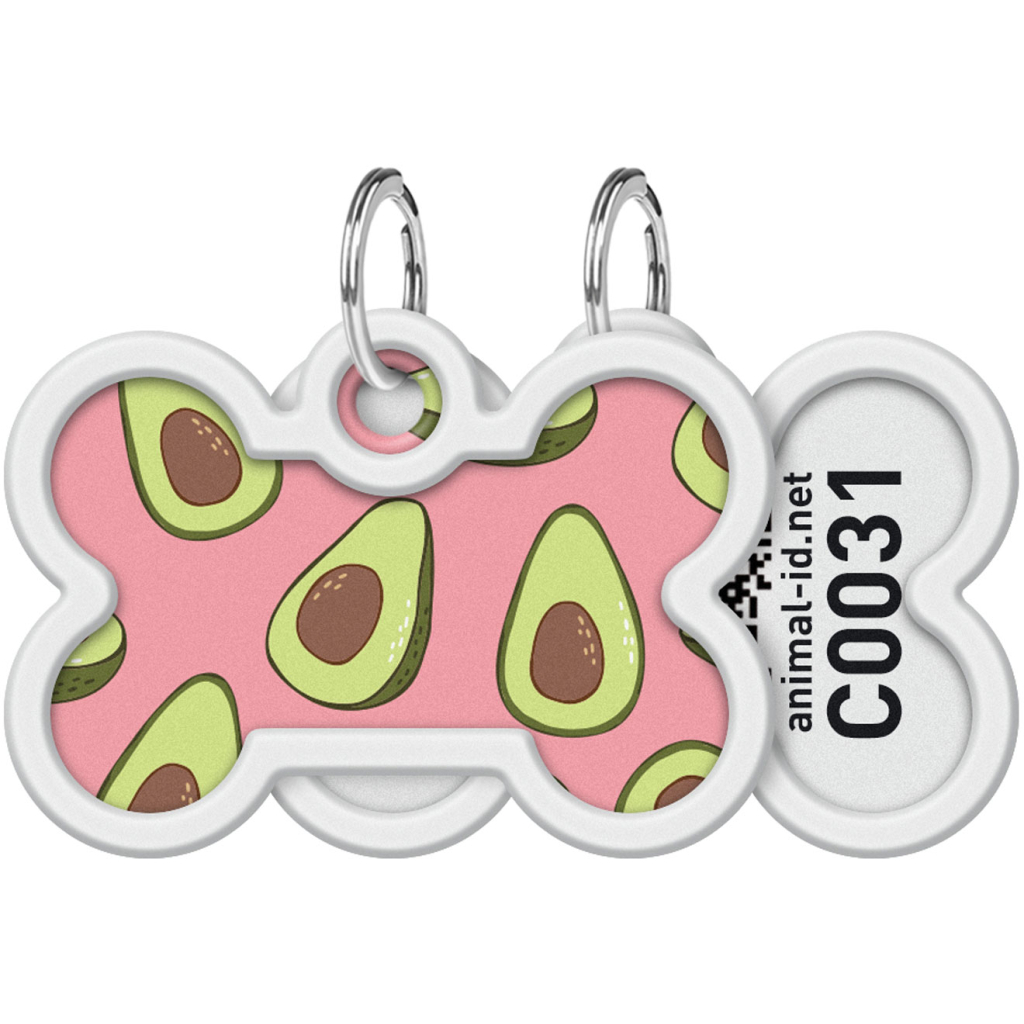 Адресник для тварин WAUDOG Smart ID з QR паспортом "Авокадо 2", кістка 40х28 мм (0640-0211)