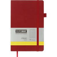 Notebook Buromax Primo 125x195 mm 96 sheets in a cell cover made of artificial leather Burgundy (BM.291161-13)