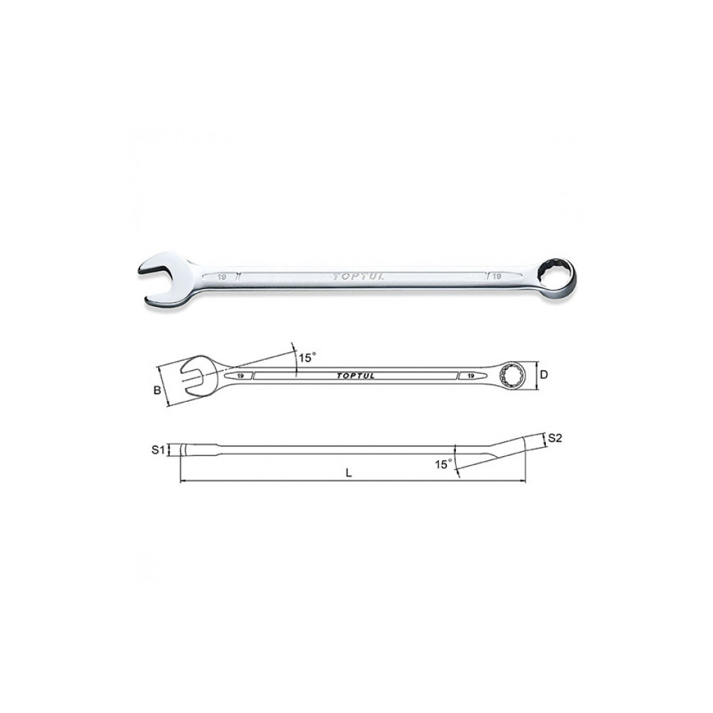 Ключ Toptul комбінований подовжений 22мм (AAEA2222)