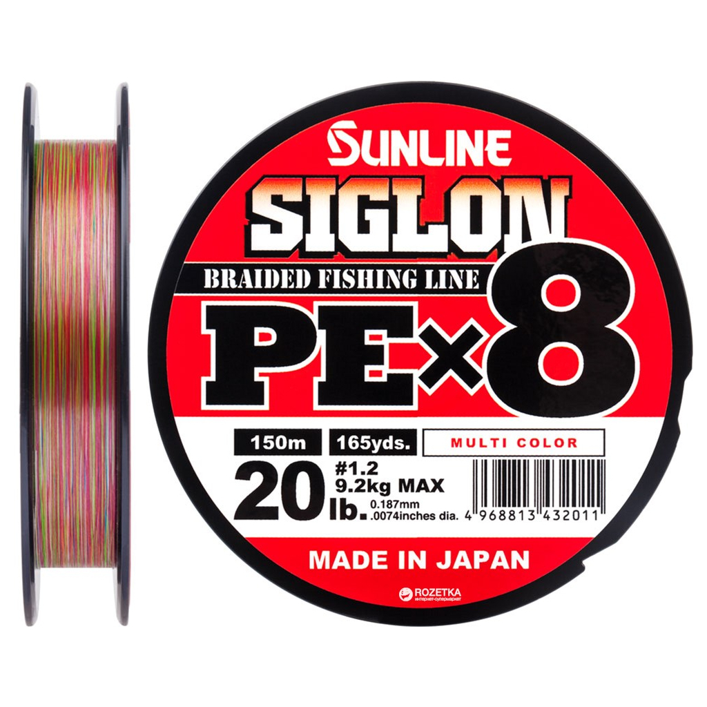 Шнур Sunline Siglon PE х8 150m 1.2/0.187mm 20lb/9.2kg Multi Color (1658.10.02) Шнур Sunline Siglon PE х8 150m 1.2/0.187mm 20lb/9.2kg Multi Color (1658.10.02)
