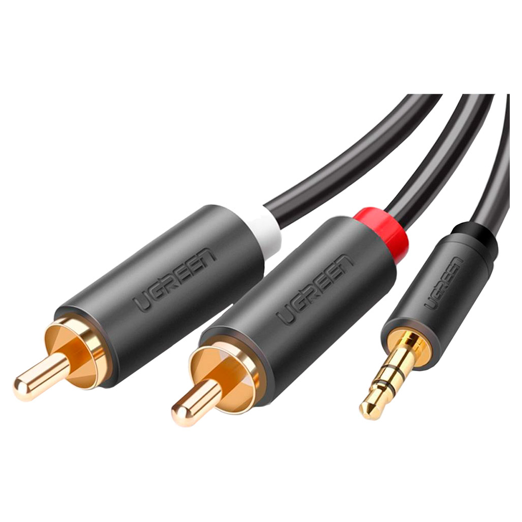 Кабель мультимедійний 3.5mm F to 2xRCA M 5.0m Black Ugreen (10513)