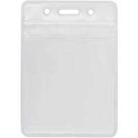 Бейдж Optima вертикальний замок zip lock PVC, 75х95 мм (O45612)