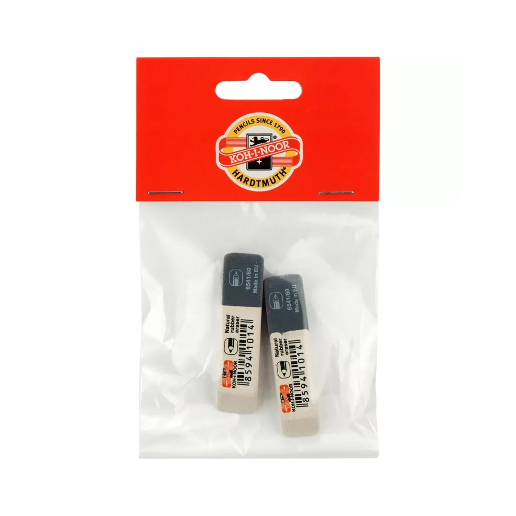 Гумка Koh-i-Noor комбінована BlueStar, 6521/60 (полібег 2 шт) (6521/60/2/P)