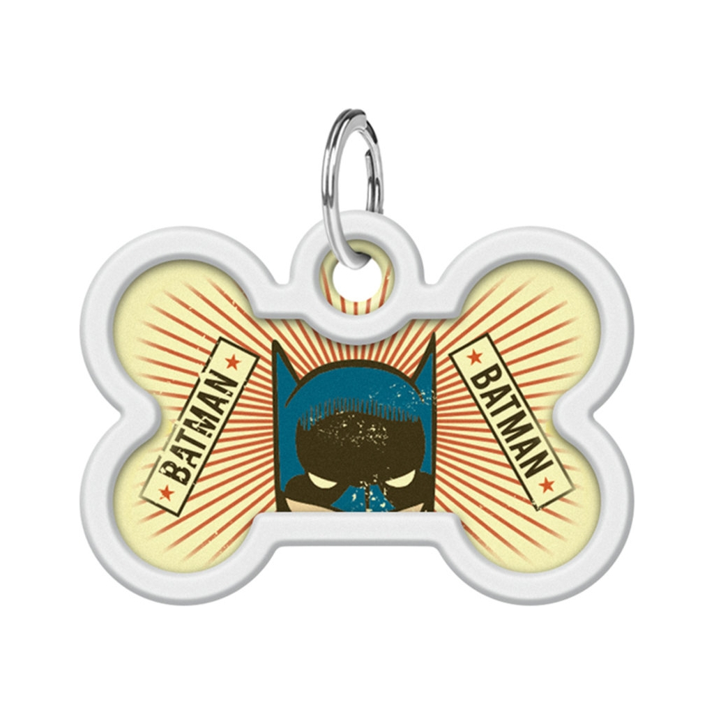 Адресник для тварин WAUDOG Smart ID з QR паспортом "Бетмен вінтаж", кістка 40х28 мм (0640-1008)