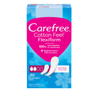 Daily pads Carefree Cotton Feel FlexiForm 30 pcs. (3574661257044)