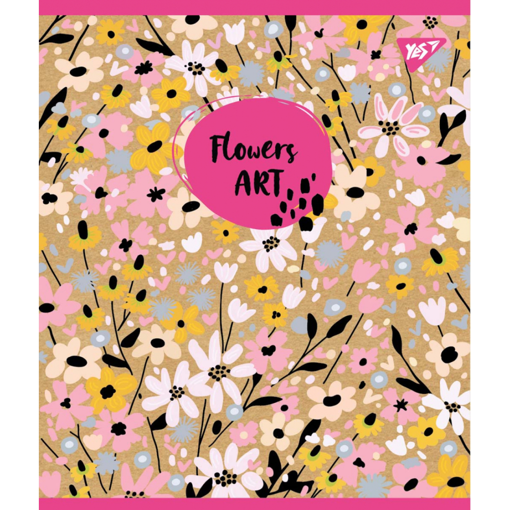 Зошит Yes А5 Flowers Art Крафт 18 аркушів клітинка (765080) Зошит Yes А5 Flowers Art Крафт 18 аркушів клітинка (765080)