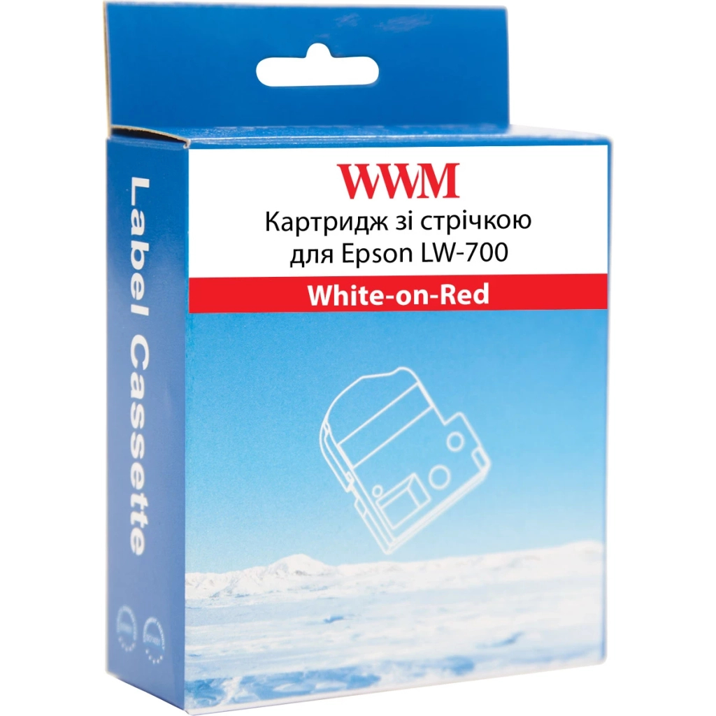 Стрічка для принтера етикеток WWM для Epson LW-700 24mm х 8m White-on-Red (WWM-SD24R)