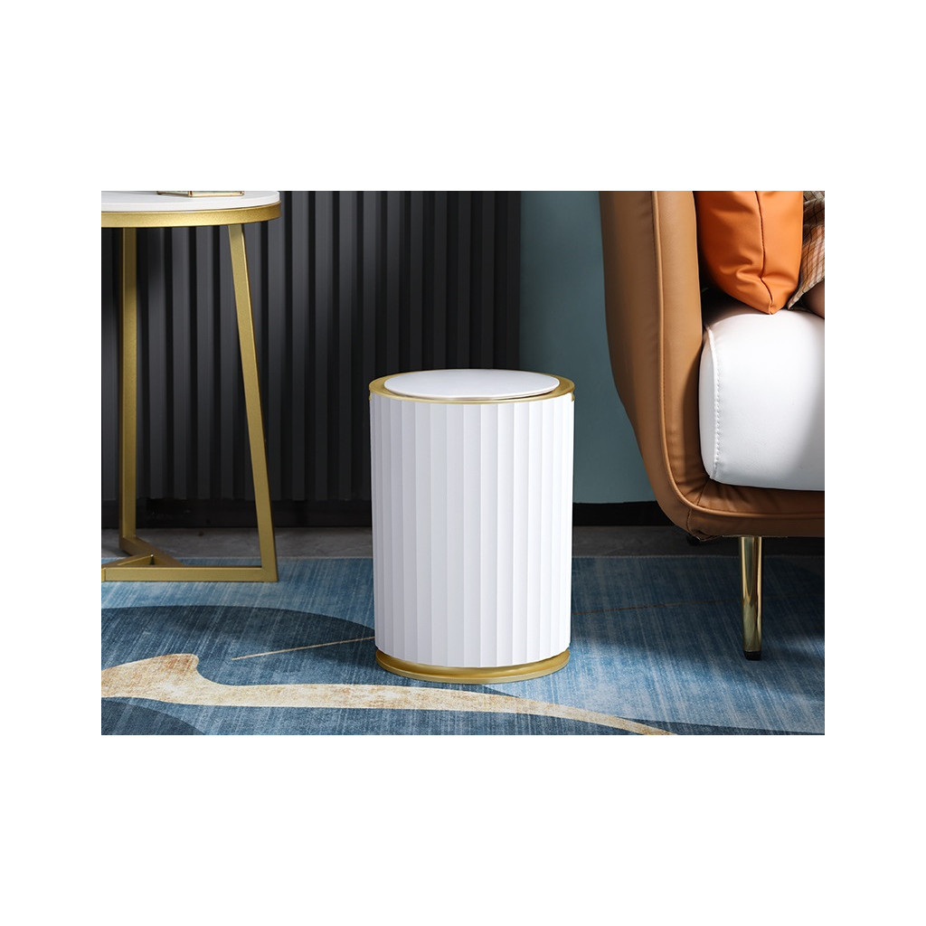 Контейнер для сміття JAH Nordic Сенсорний Білий із золотим 9 л (20259)