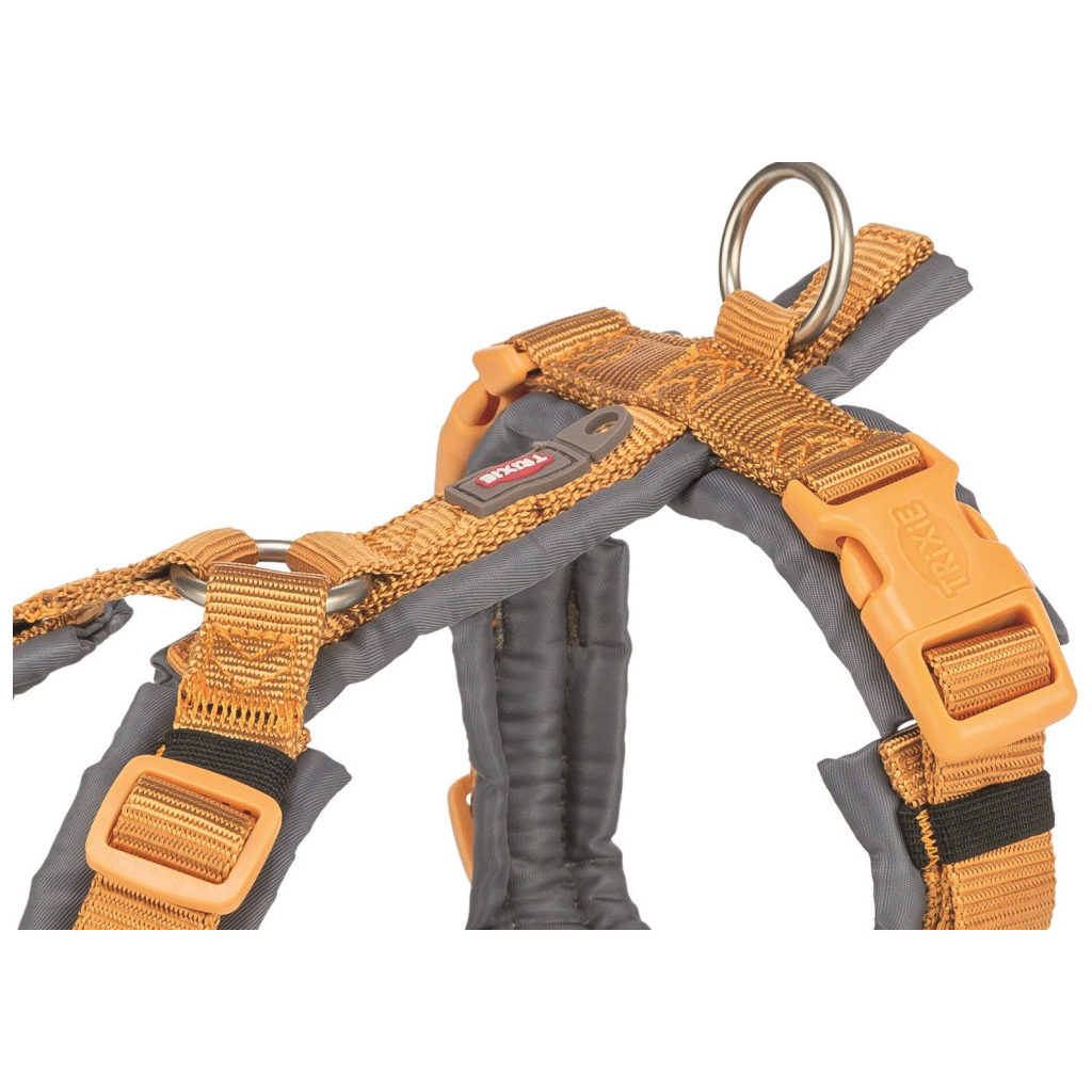 Шлея для собак Trixie Premium Трекінгова L 70-85 см 25 мм Помаранчево-сіра (4053032678873)