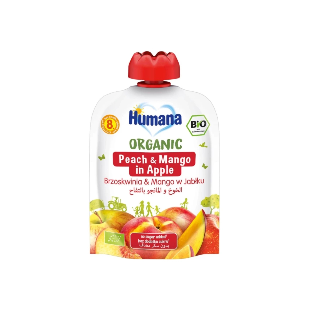 Дитяче пюре Humana Яблуко-Персик-Манго 90 г (4031244716033)