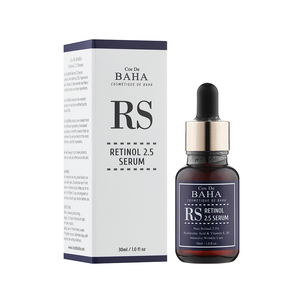 Сироватка для обличчя Cos De BAHA Retinol 2.5% Serum Омолоджувальна 60 мл (8809240318454)