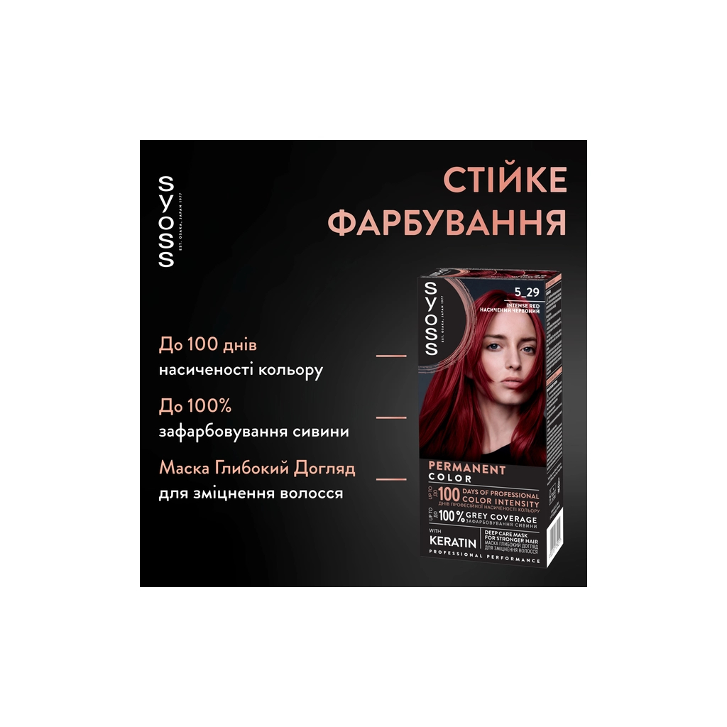 Фарба для волосся Syoss BL Permanent Coloration 5-29 - Насичений червоний (9000101739251)