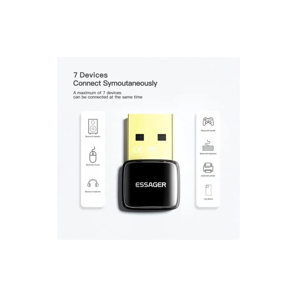 Bluetooth-адаптер Essager Starlord USB Bluetooth 5.0 Adapter Black (EBT50-XJ01-Z)