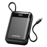 Батарея універсальна Canyon 20000mAh OnPower 204 PD/20W Built-in Lightning Cable (CNS-CPB204B)