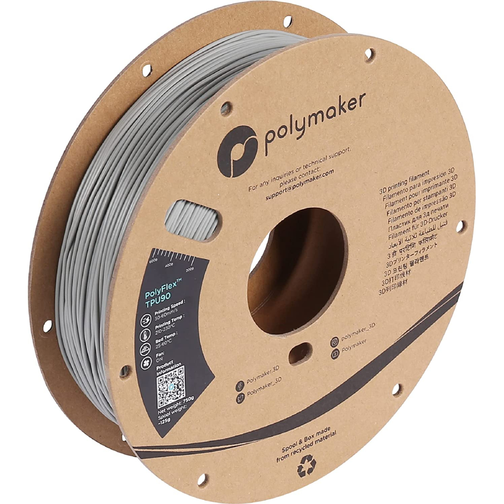 Пластик для 3D-принтера Polymaker TPU-90A 1,75mm 0,75kg GREY (PD02003)