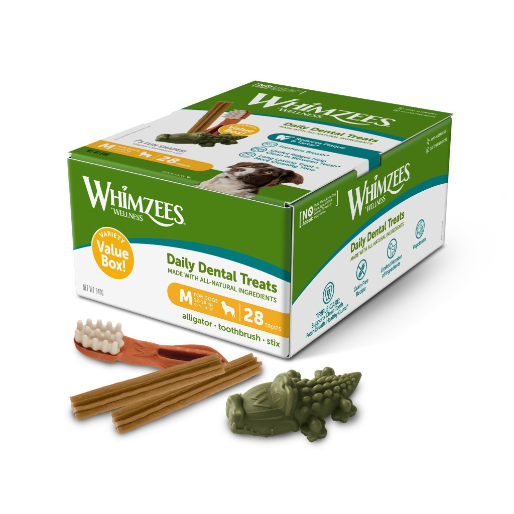 Ласощі для собак Whimzees Variety Value Box M 28 шт (8718627754986)