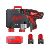 Screwdriver Milwaukee M12 BDDXKIT-202C Li-Ion 2x2Ah, 3 nozzles. (4933447836)
