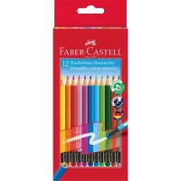 Faber-Castell colored pencils with eraser, hexagonal, 12 colors (116612) (16796)