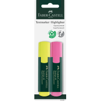 Набір маркерів Faber-Castell текстовий Textliner 48 Superfluorescent, колір жовтий і рожевий 2 шт в блістері (33023)