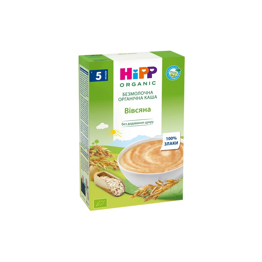 Дитяча каша HiPP Organic Безмолочна вівсяна з 4 місяців 200 г (1123262)