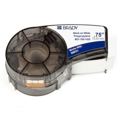 Brady Lab Label Printer Ribbon, Polypropylene, 19.05mm/6.4m, Black on White (M21-750-7425)
