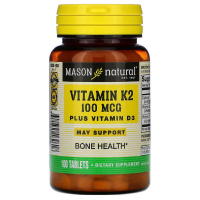 Vitamin-mineral complex Mason Natural Vitamin K2 + Vitamin D3, Vitamin K2 Plus Vitamin D3, 100 tab (MAV-16261)