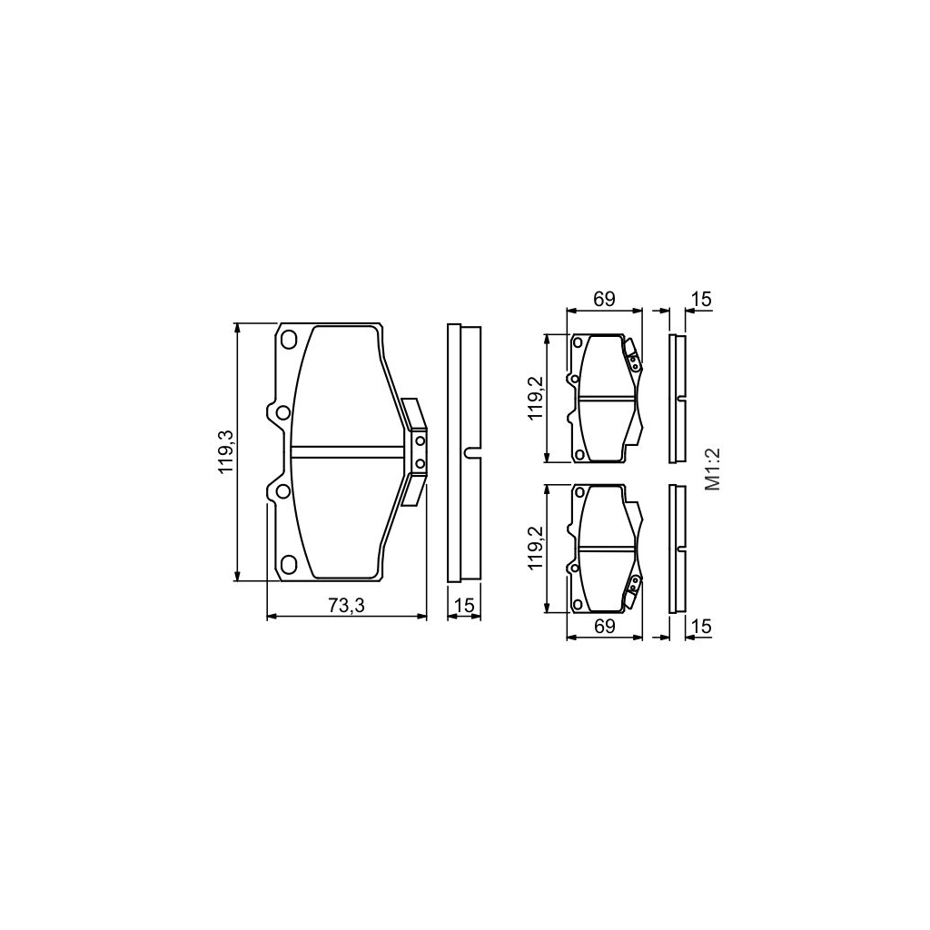 Гальмівні колодки Bosch 0 986 424 268 Гальмівні колодки Bosch 0 986 424 268