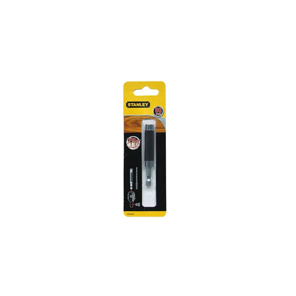Тримач для біт Stanley магнітний Superlock, L=80 мм, хвостовик 1/4, 6.3 мм (STA62407)
