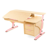 Desk Pondi Ergonomic transformer with a cabinet Maple-pink (КЛ211РЗ)