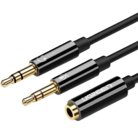 Перехідник Jack 3.5mm F 4pin to 2xJack 3.5mm M (Audio+MIC) AV140 Ugreen (20898)