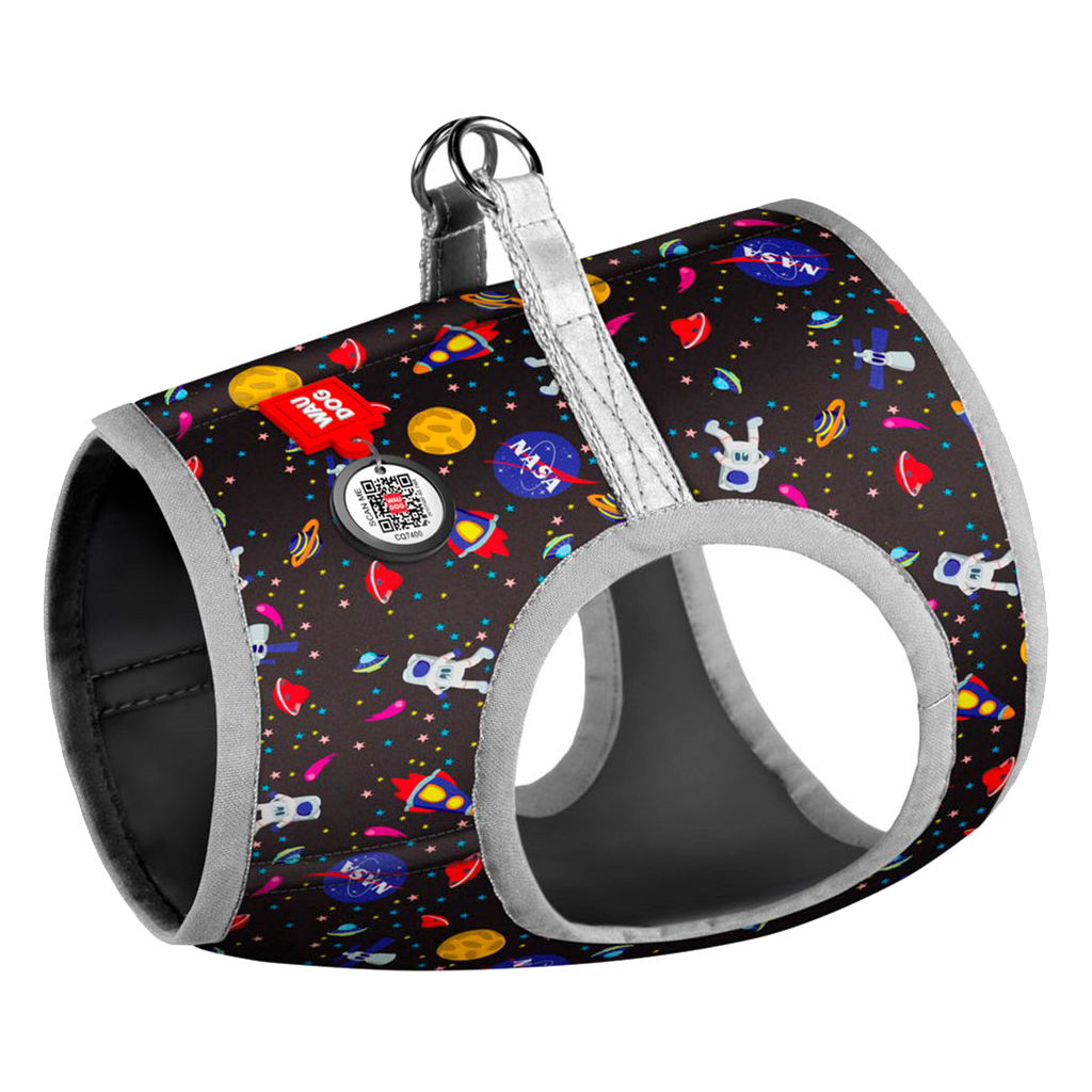 Шлея для собак WAUDOG Clothes з QR паспортом "NASA" S1 (2920)